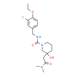 ChemSpider 2D Image | 3-[2-(Dimethylamino)-2-oxoethyl]-N-(4-ethoxy-3-fluorobenzyl)-3-hydroxy-1-piperidinecarboxamide | C19H28FN3O4