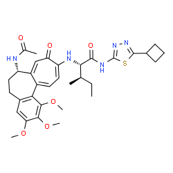 ChemSpider 2D Image | N~2~-[(7S)-7-Acetamido-1,2,3-trimethoxy-9-oxo-5,6,7,9-tetrahydrobenzo[a]heptalen-10-yl]-N-(5-cyclobutyl-1,3,4-thiadiazol-2-yl)-L-alloisoleucinamide | C33H41N5O6S