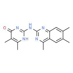 ChemSpider 2D Image | 5,6-Dimethyl-2-[(4,6,7-trimethyl-2-quinazolinyl)amino]-4(1H)-pyrimidinone | C17H19N5O