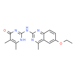 ChemSpider 2D Image | 2-[(6-Ethoxy-4-methyl-2-quinazolinyl)amino]-5,6-dimethyl-4(1H)-pyrimidinone | C17H19N5O2