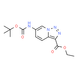 ChemSpider 2D Image | Ethyl 6-({[(2-methyl-2-propanyl)oxy]carbonyl}amino)[1,2,3]triazolo[1,5-a]pyridine-3-carboxylate | C14H18N4O4