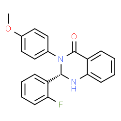 ChemSpider 2D Image | (2S)-2-(2-Fluorophenyl)-3-(4-methoxyphenyl)-2,3-dihydro-4(1H)-quinazolinone | C21H17FN2O2