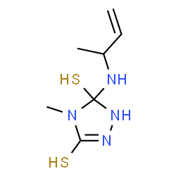 ChemSpider 2D Image | 5-(3-Buten-2-ylamino)-4-methyl-4,5-dihydro-1H-1,2,4-triazole-3,5-dithiol | C7H14N4S2