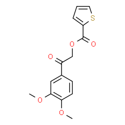 ChemSpider 2D Image | 2-(3,4-Dimethoxyphenyl)-2-oxoethyl 2-thiophenecarboxylate | C15H14O5S