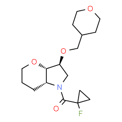 ChemSpider 2D Image | (1-Fluorocyclopropyl)[(3S,3aS,7aR)-3-(tetrahydro-2H-pyran-4-ylmethoxy)hexahydropyrano[3,2-b]pyrrol-1(2H)-yl]methanone | C17H26FNO4