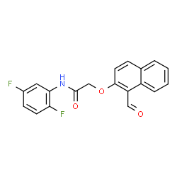 ChemSpider 2D Image | N-(2,5-Difluorophenyl)-2-[(1-formyl-2-naphthyl)oxy]acetamide | C19H13F2NO3