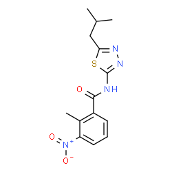 ChemSpider 2D Image | N-(5-Isobutyl-1,3,4-thiadiazol-2-yl)-2-methyl-3-nitrobenzamide | C14H16N4O3S