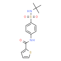 ChemSpider 2D Image | N-[4-(tert-butylsulfamoyl)phenyl]thiophene-2-carboxamide | C15H18N2O3S2