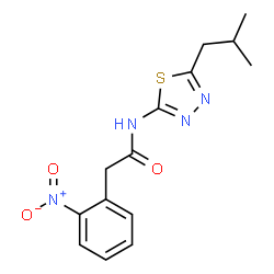 ChemSpider 2D Image | N-(5-Isobutyl-1,3,4-thiadiazol-2-yl)-2-(2-nitrophenyl)acetamide | C14H16N4O3S