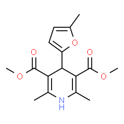 ChemSpider 2D Image | Dimethyl 2,6-dimethyl-4-(5-methyl-2-furyl)-1,4-dihydro-3,5-pyridinedicarboxylate | C16H19NO5