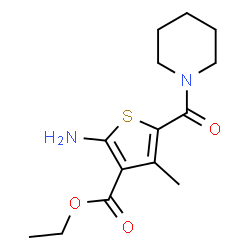ChemSpider 2D Image | Ethyl 2-amino-4-methyl-5-(1-piperidinylcarbonyl)-3-thiophenecarboxylate | C14H20N2O3S