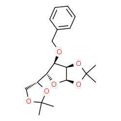 ChemSpider 2D Image | (3aR,5R,6R,6aR)-6-(Benzyloxy)-5-[(4R)-2,2-dimethyl-1,3-dioxolan-4-yl]-2,2-dimethyltetrahydrofuro[2,3-d][1,3]dioxole | C19H26O6