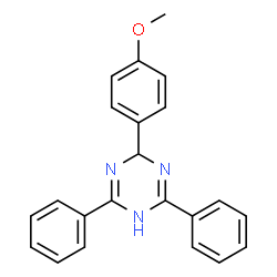 ChemSpider 2D Image | 2-(4-Methoxyphenyl)-4,6-diphenyl-1,2-dihydro-1,3,5-triazine | C22H19N3O