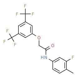 ChemSpider 2D Image | 2-[3,5-Bis(trifluoromethyl)phenoxy]-N-(3-fluoro-4-methylphenyl)acetamide | C17H12F7NO2