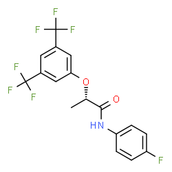 ChemSpider 2D Image | (2S)-2-[3,5-Bis(trifluoromethyl)phenoxy]-N-(4-fluorophenyl)propanamide | C17H12F7NO2