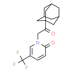 ChemSpider 2D Image | 1-[2-(Adamantan-1-yl)-2-oxoethyl]-5-(trifluoromethyl)-2(1H)-pyridinone | C18H20F3NO2