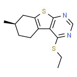 ChemSpider 2D Image | (7R)-4-(Ethylsulfanyl)-7-methyl-5,6,7,8-tetrahydro[1]benzothieno[2,3-d]pyrimidine | C13H16N2S2