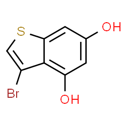 ChemSpider 2D Image | 3-Bromo-1-benzothiophene-4,6-diol | C8H5BrO2S