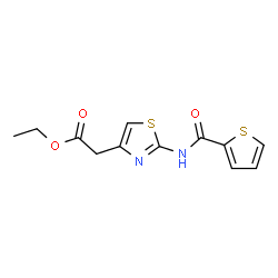 ChemSpider 2D Image | Ethyl {2-[(2-thienylcarbonyl)amino]-1,3-thiazol-4-yl}acetate | C12H12N2O3S2