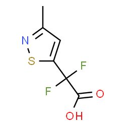 ChemSpider 2D Image | Difluoro(3-methyl-1,2-thiazol-5-yl)acetic acid | C6H5F2NO2S