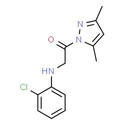 ChemSpider 2D Image | 2-(2-Chloro-phenylamino)-1-(3,5-dimethyl-pyrazol-1-yl)-ethanone | C13H14ClN3O