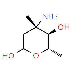 ChemSpider 2D Image | 3-Amino-2,3,6-trideoxy-3-methyl-L-arabino-hexopyranose | C7H15NO3
