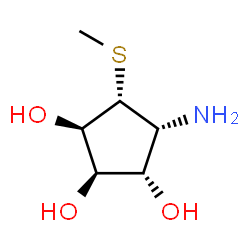 ChemSpider 2D Image | (1R,2R,3S,4R,5R)-4-Amino-5-(methylsulfanyl)-1,2,3-cyclopentanetriol | C6H13NO3S