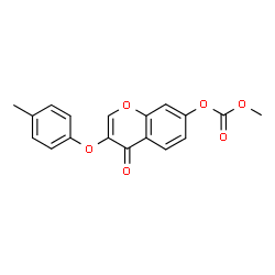 ChemSpider 2D Image | Methyl 3-(4-methylphenoxy)-4-oxo-4H-chromen-7-yl carbonate | C18H14O6