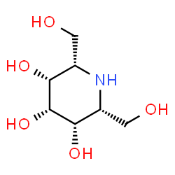 ChemSpider 2D Image | (2R,3S,4s,5R,6S)-2,6-Bis(hydroxymethyl)-3,4,5-piperidinetriol | C7H15NO5