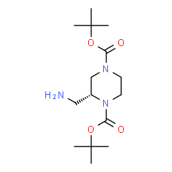 ChemSpider 2D Image | ditert-butyl (2R)-2-(aminomethyl)piperazine-1,4-dicarboxylate | C15H29N3O4