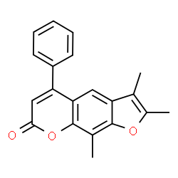ChemSpider 2D Image | 2,3,9-Trimethyl-5-phenyl-7H-furo[3,2-g]chromen-7-one | C20H16O3