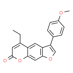 ChemSpider 2D Image | 5-Ethyl-3-(4-methoxyphenyl)-7H-furo[3,2-g]chromen-7-one | C20H16O4