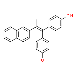 ChemSpider 2D Image | 4,4'-[2-(2-Naphthyl)-1-propene-1,1-diyl]diphenol | C25H20O2