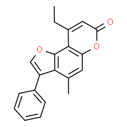 ChemSpider 2D Image | 9-Ethyl-4-methyl-3-phenyl-7H-furo[2,3-f]chromen-7-one | C20H16O3