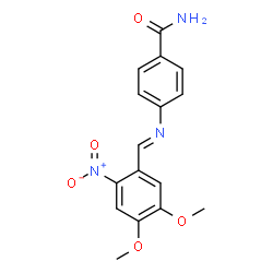 ChemSpider 2D Image | 4-[(E)-(4,5-Dimethoxy-2-nitrobenzylidene)amino]benzamide | C16H15N3O5