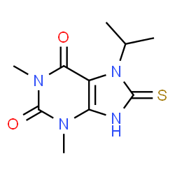 ChemSpider 2D Image | 7-Isopropyl-1,3-dimethyl-8-thioxo-3,7,8,9-tetrahydro-1H-purine-2,6-dione | C10H14N4O2S