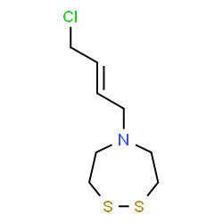 ChemSpider 2D Image | 5-[(2E)-4-Chloro-2-buten-1-yl]-1,2,5-dithiazepane | C8H14ClNS2