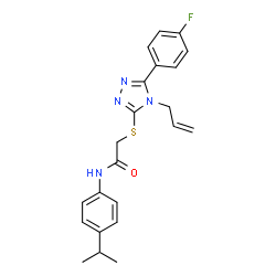 ChemSpider 2D Image | 2-{[4-Allyl-5-(4-fluorophenyl)-4H-1,2,4-triazol-3-yl]sulfanyl}-N-(4-isopropylphenyl)acetamide | C22H23FN4OS