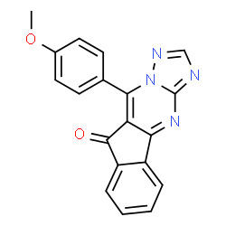 ChemSpider 2D Image | 10-(4-Methoxy-phenyl)-1,3,4,10a-tetraaza-cyclopenta[b]fluoren-9-one | C19H12N4O2