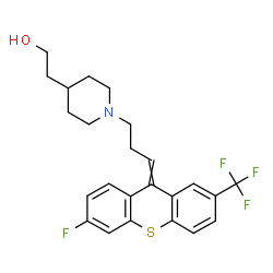 ChemSpider 2D Image | 2-(1-{3-[6-Fluoro-2-(trifluoromethyl)-9H-thioxanthen-9-ylidene]propyl}-4-piperidinyl)ethanol | C24H25F4NOS
