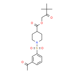 ChemSpider 2D Image | 3,3-Dimethyl-2-oxobutyl 1-[(3-acetylphenyl)sulfonyl]-4-piperidinecarboxylate | C20H27NO6S