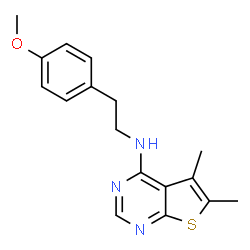 ChemSpider 2D Image | N-[2-(4-Methoxyphenyl)ethyl]-5,6-dimethylthieno[2,3-d]pyrimidin-4-amine | C17H19N3OS