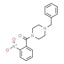 ChemSpider 2D Image | 1-benzyl-4-(2-nitrobenzoyl)piperazine | C18H19N3O3