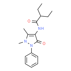 ChemSpider 2D Image | N-(1,5-Dimethyl-3-oxo-2-phenyl-2,3-dihydro-1H-pyrazol-4-yl)-2-ethylbutanamide | C17H23N3O2