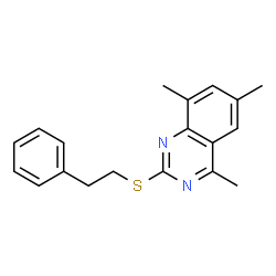 ChemSpider 2D Image | 4,6,8-Trimethyl-2-[(2-phenylethyl)sulfanyl]quinazoline | C19H20N2S