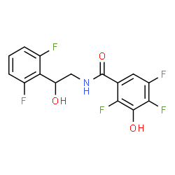 ChemSpider 2D Image | N-[2-(2,6-Difluorophenyl)-2-hydroxyethyl]-2,4,5-trifluoro-3-hydroxybenzamide | C15H10F5NO3