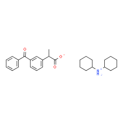 ChemSpider 2D Image | N-Cyclohexylcyclohexanaminium 2-(3-benzoylphenyl)propanoate | C28H37NO3