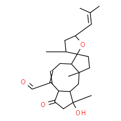 ChemSpider 2D Image | (3alpha,7Z,11alpha,18R)-3-Hydroxy-5-oxo-14,18-epoxyophiobola-7,19-dien-25-al | C25H36O4
