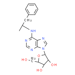 ChemSpider 2D Image | N-[(2R)-1-Phenyl-2-propanyl]-9-(alpha-D-ribofuranosyl)-9H-purin-6-amine | C19H23N5O4