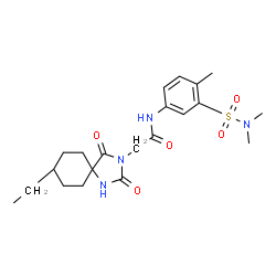 ChemSpider 2D Image | N-[3-(Dimethylsulfamoyl)-4-methylphenyl]-2-[(5r,8r)-8-ethyl-2,4-dioxo-1,3-diazaspiro[4.5]dec-3-yl]acetamide | C21H30N4O5S